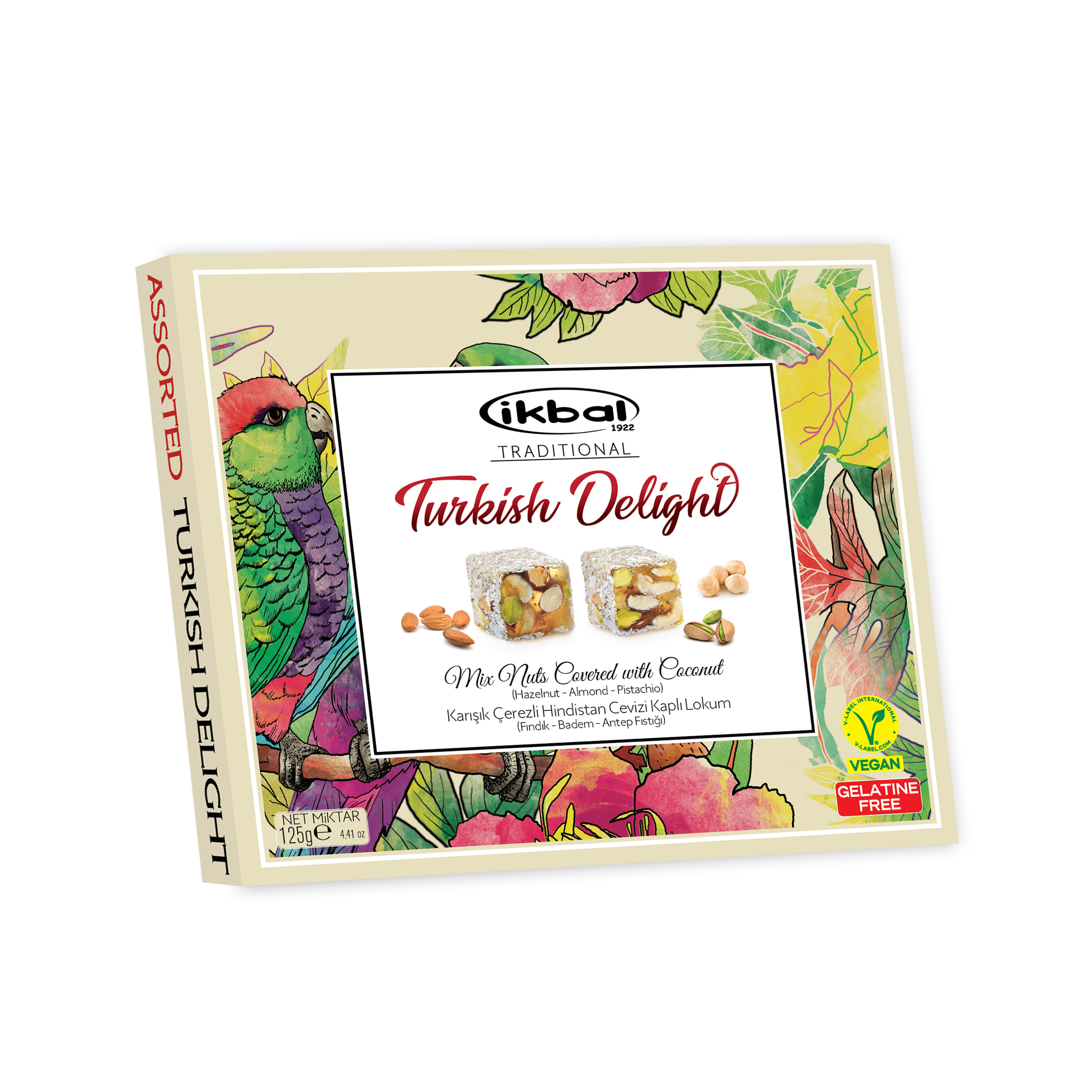 Doce de Goma Delícia Turca com Castanhas Sortidas (Pistache, Amêndoa e Avelã) - Ikbal
