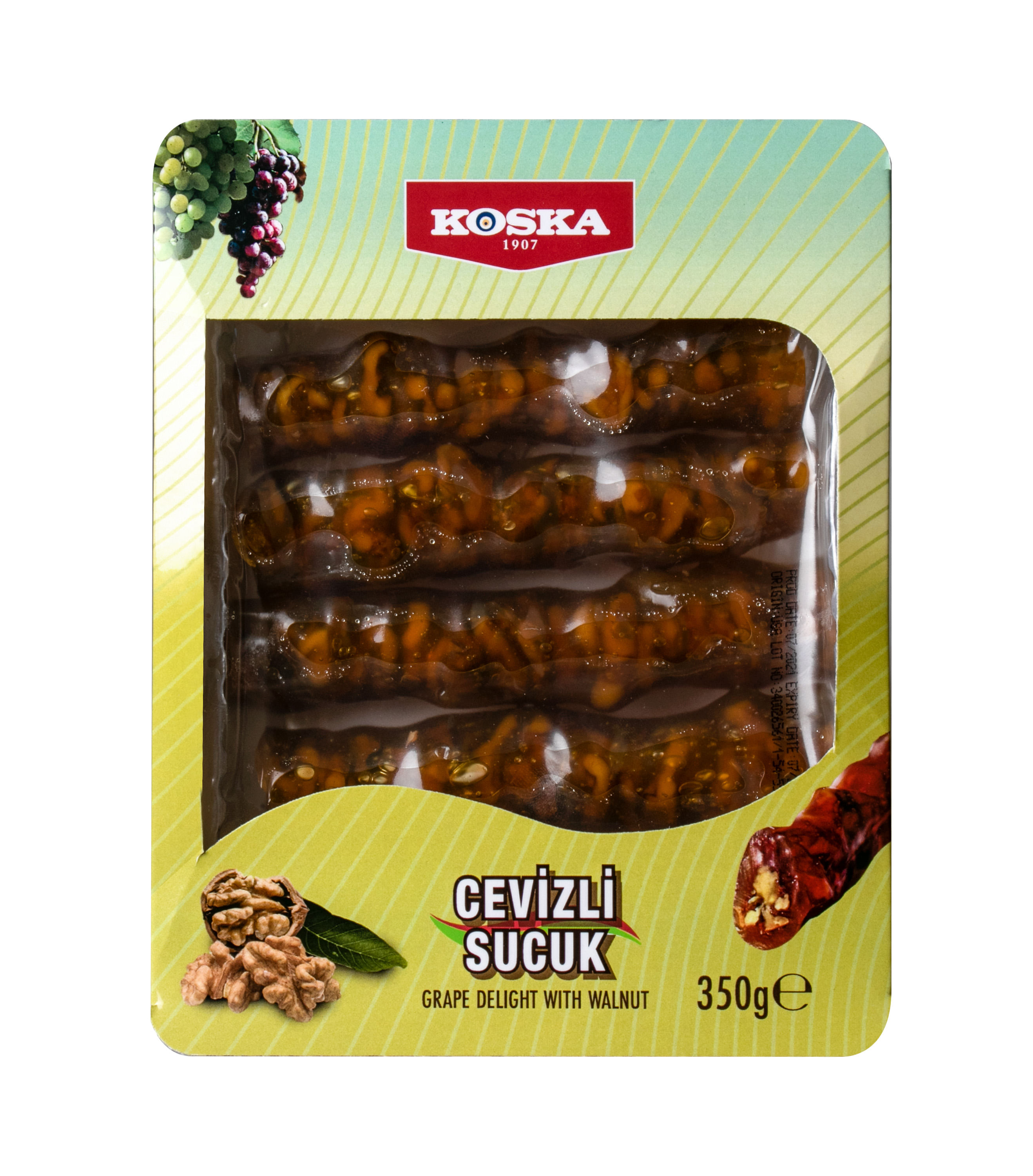Doce de Goma Delícia Turca Sabor Uva com Nozes Koska